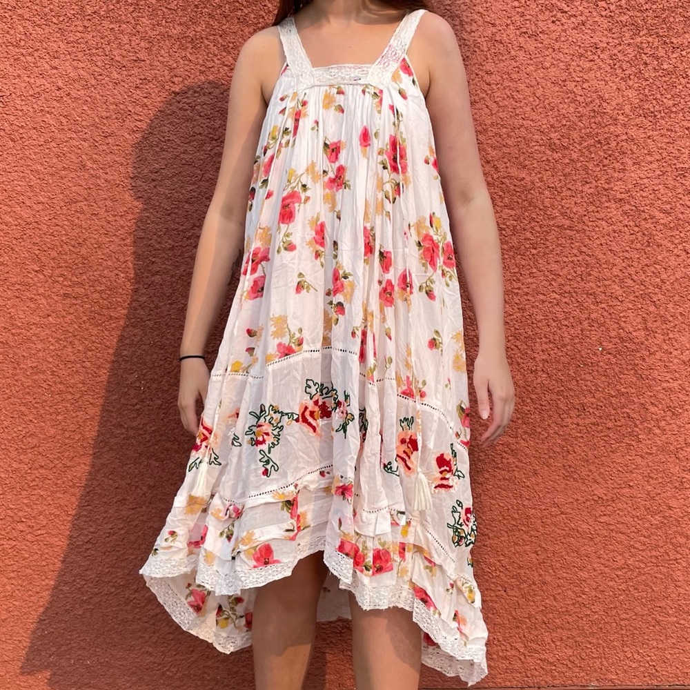 Free People White Floral Dress